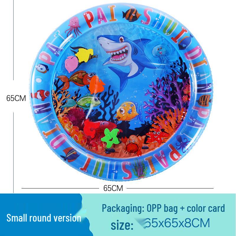 Детский водный коврик и плавательный круг с морскими обитателями - Надувная подушка для ползания