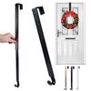 1 Pc/2 Pcs Telescopic Wreath Hanger Adjustable Metal Hook for Front Door Over The Door Wreath Hanger with Protective Pad for Christmas Decorations