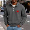 Мужской повседневный топ с воротником-стойкой и длинными рукавами, с принтом, на пуговицах, свитшот