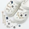 12 шт. подвеска для обуви Crocs DIY металлическая цепочка жемчужные стразы украшения для обуви пряжка для Croc подвески отверстия обувь аксессуары
