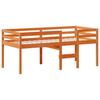 High Bed with Roof Wax Brown 75 x 190 cm Solid Pine Wood