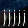 15/30Pcs Luminous Sabiki Rig Glow-in-the-dark Fish Skin Lure Rig Fishing Bait Rig with Hook Invisible Line Saltwater Freshwater Fishing Accessories