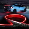 130cm Universal Carbon Fiber LED Rear Spoiler Light For Car Trunk Driving Lamp Multifunction Brake Light Strip 12V Warning