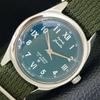 VINTAGE HMT JANATA HAND-WINDING INDIAN MENS GREEN COLOR DIAL WATCH A700085-5 R201-a700085
