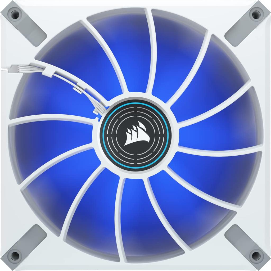 CORSAIR ML140 LED ELITE White 140mm Magnetic Levitation Blue LED Fan with Single Pack for Additional Coolers Frame, AirGuide, CO-9050131-WW