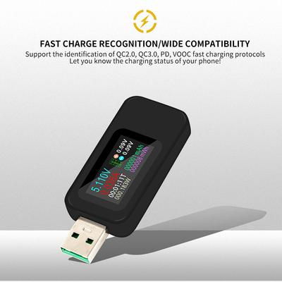 Тестер USB 10 в 1 Тестер с цветным HD-экраном KWS-MX18L Вольтметр постоянного тока Амперметр Детектор напряжения и тока Индикатор мощности зарядного устройства