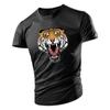Four Seasons Adult Men'S Crew-Neck T-Shirt Casual Top Creative Horror Tiger 2d Printed Multi-Color Quick-Drying Short Sleeve