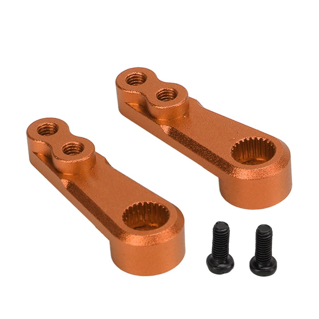 1 Pair RC 25T Metal Servo Arm Aluminium Alloy Servo Steering Arm for 1 8 1 10 Remote Control Car Orange