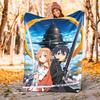 1 шт. Sword Art Online, Дизайн в тематике виртуальной реальности, Фланелевое одеяло - 3D-печать, Мягкое, теплое, Всесезонное, Легкое покрывало для кемпинга, путешествий, кровати -080740