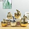 Creative Electroplating Ceramic Fruit Storage Jar Golden Pear Apple Living Room Decor Ring Necklace Storage Box Home Decoration