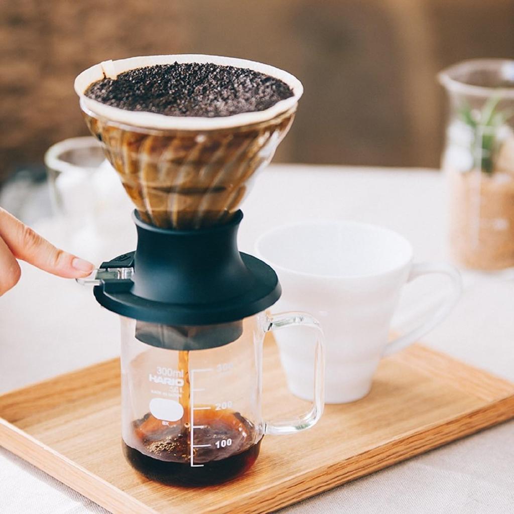 Hario Погружная капельница Easy Extraction просто благодаря Yield Made in Server Gift Switch, нажатием, 200 мл, черный, Япония, (300мл) Набор, Подарок, Подарок,