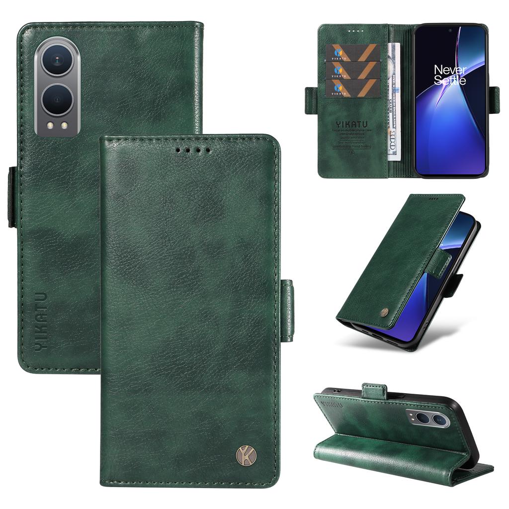 YIKATU YK-007 For OnePlus Nord CE4 Lite 5G/Oppo K12x 5G (China) Wallet Case Litchi Grain Leather Phone Protective Cover