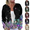 Women's Fashion Long Sleeve Christmas Snowman Snowflake Print Jacket Cardigan