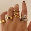 Подарок на вечеринку, индивидуальный набор колец в стиле панк, новинка 2023 года, корейское винтажное кольцо для объятий, роскошный набор колец с инкрустацией, комплект элегантных колец для девочек из 6 предметов