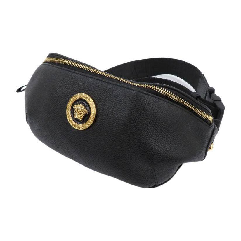 Versace Medusa Head Zipper Leather Shoulder Crossbody Waist Bag Men bags Green 1002884-1A02187-2G82V
