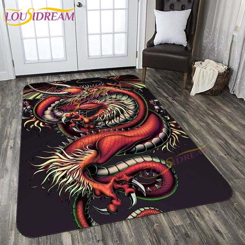 3D New Flaming Rose Floor Mat Area Rugs Rose and Skull Printed Rug and Carpets for Bedroom Home Living Room Valentine's Day Gift