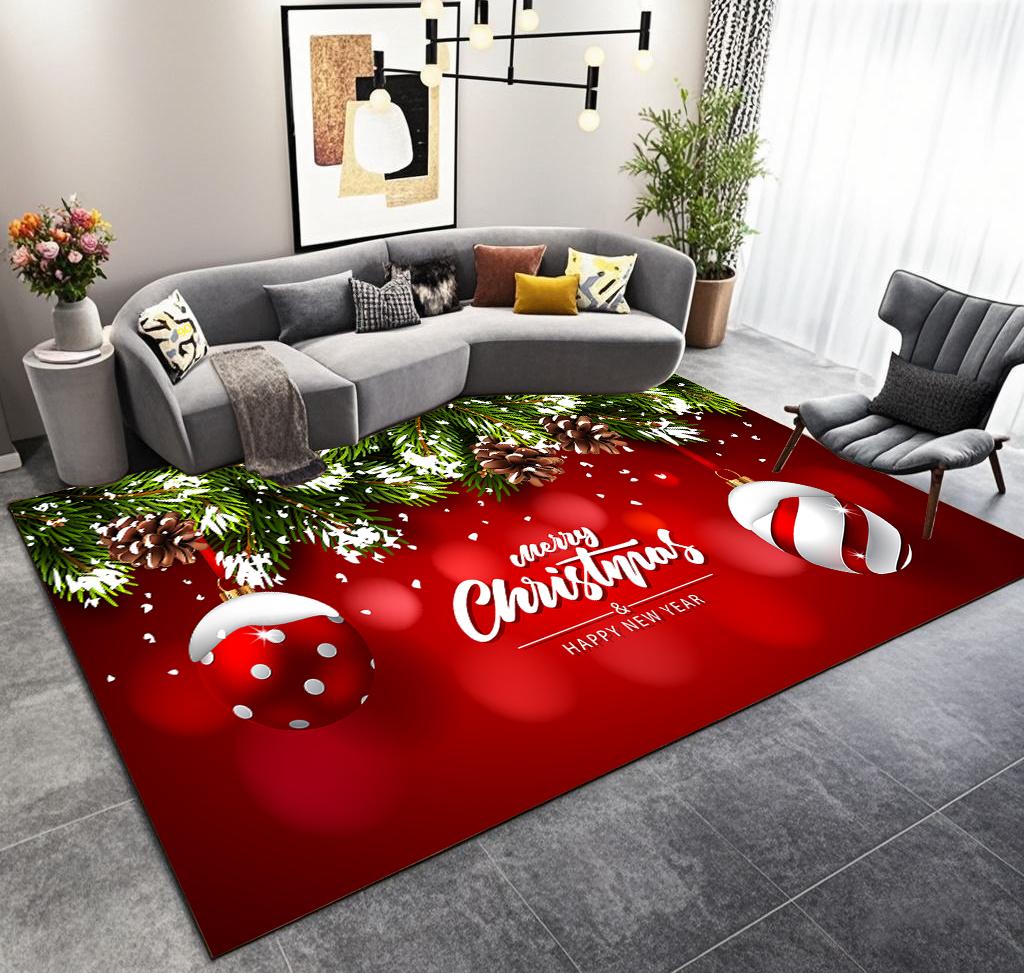 Рождественский ковер большой площади, нескользящий, роскошный, для гостиной, теплый, мягкий, декор комнаты, ковер для спальни, моющийся, коврик для журнальных столиков, настраиваемый