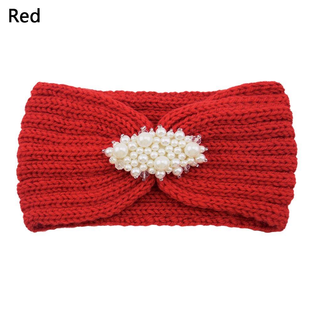 Жемчужная Вязаная Крючком Широкая Повязка на Голову Шапка-Тюрбан Вязаные Повязки на Голову