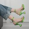 Large Size High-heeled Sandals for Women In 2024 New European and American Women's Shoes One  Line with Irregular Heel Sandals