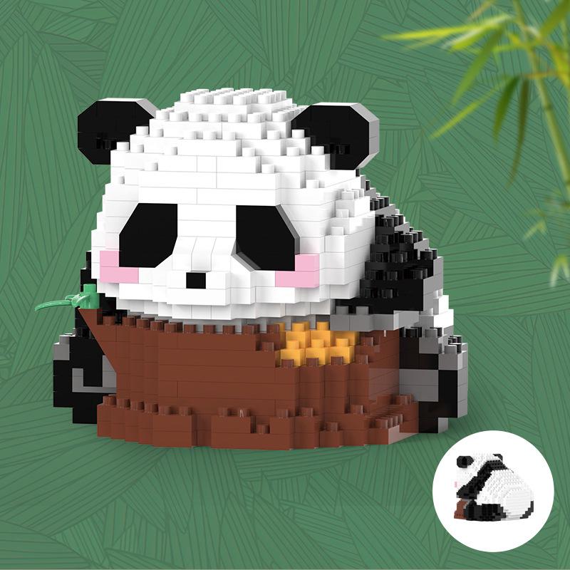 Совместимые строительные блоки Lego: Панда Хуахуа Менглан - развивающая игрушка для детского творчества