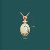 Ethnic Jade Flower Pendant Necklace For Lady Anniversary Top Quality Sterling 925 Silver Chain Choker Accessories Gold Necklaces