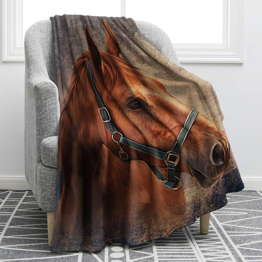 Horse Blanket Gifts for Women Girls Birthday Valentine's Day Lovers Adults Kids Couch Chair Bed Travelling Camping