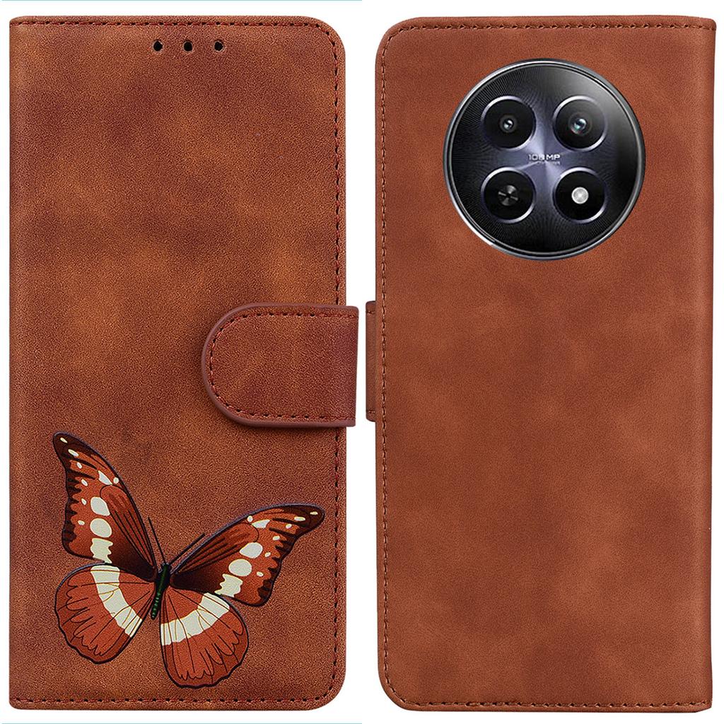 Противоударный чехол для Realme 12 5G/12x 5G, кожаный защитный чехол для телефона с принтом бабочек