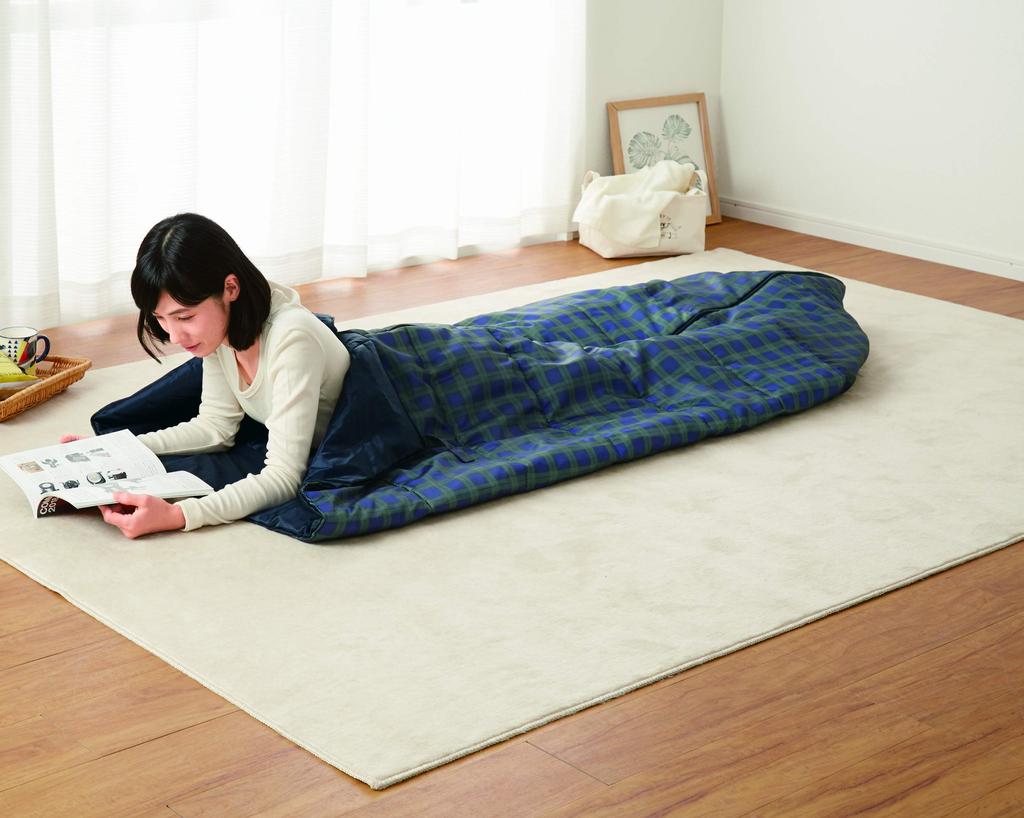 Shimizu Sangyo Стиральный спальный мешок Компактное хранение Клетка Зеленый 58607 В полностью разложенном виде 190 х 170 см, в сложенном виде 22 х 32 см