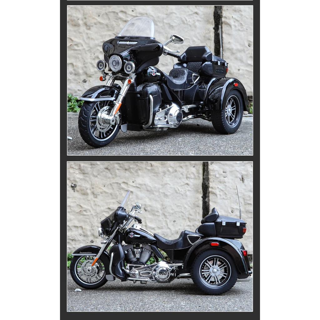 1/9 Harley Davidson TRI GLIDE ULTRA Luxury Tricycle Alloy Diecast Model Motorcycle Sound & Light Collection Decoration Gift BOX