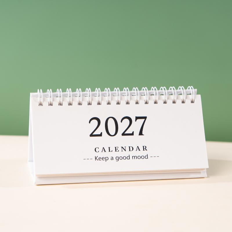 1 шт. 2027 Мини-спираль Настольный календарь-планер с перелистывающимися страницами, водостойкий, для офисных работников, ежедневное управление задачами