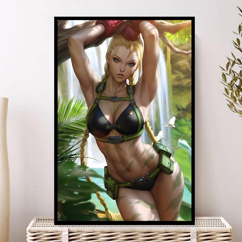 Cammy Сексуальная обнаженная картина настенное искусство без цензуры сиськи мультфильм горячая девушка большая задница HD холст постер домашний декор живопись настройка