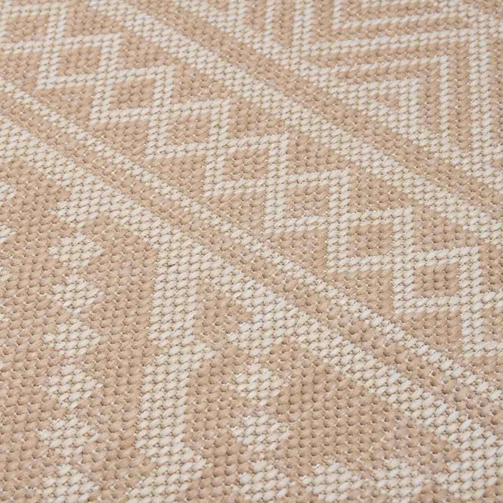 Outdoor Rug Flatweave 80x150 cm Brown Striped