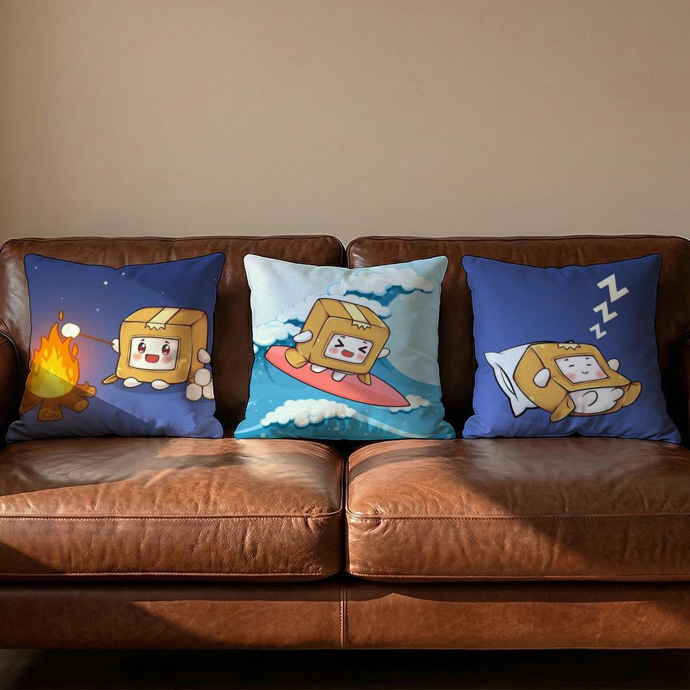 Cartoon LLankyboxes Cushion Cover Soft Reversible Durable Pillow Cover MultiScene Use for Home Car Daily Comfort