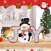 Snowman christmas decoration wooden building block christmas table decoration table center decoration layered tray decoration ornament