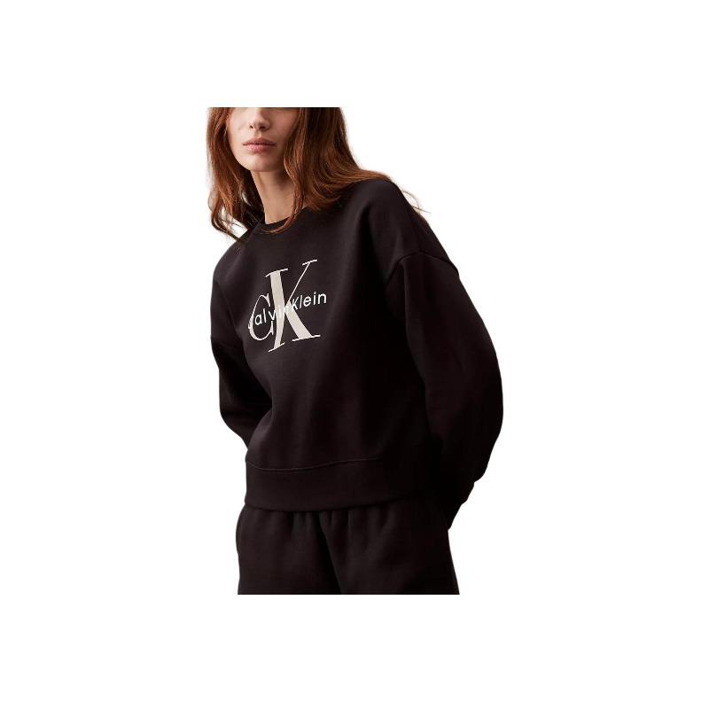 Calvin Klein Женская толстовка с длинным рукавом, круглым вырезом и принтом букв, комфортная, черная 40W204P-001