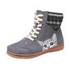 (SU)Women's Wool Mouth Round Head Cat's Head Cotton Boots Low Tube Boots