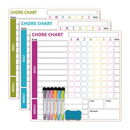 3 шт. Магнитная белая доска с ручкой-ластиком, резиновая магнитная подложка, устойчивая к пятнам поверхность, доска для детского вознаграждения