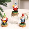 Рождественская банка для конфет, прозрачная стеклянная банка с крышкой, смоляная статуэтка гнома Санты, мини-баночка для закусок на кухонный стол, многоярусный поднос, украшение для вечеринки