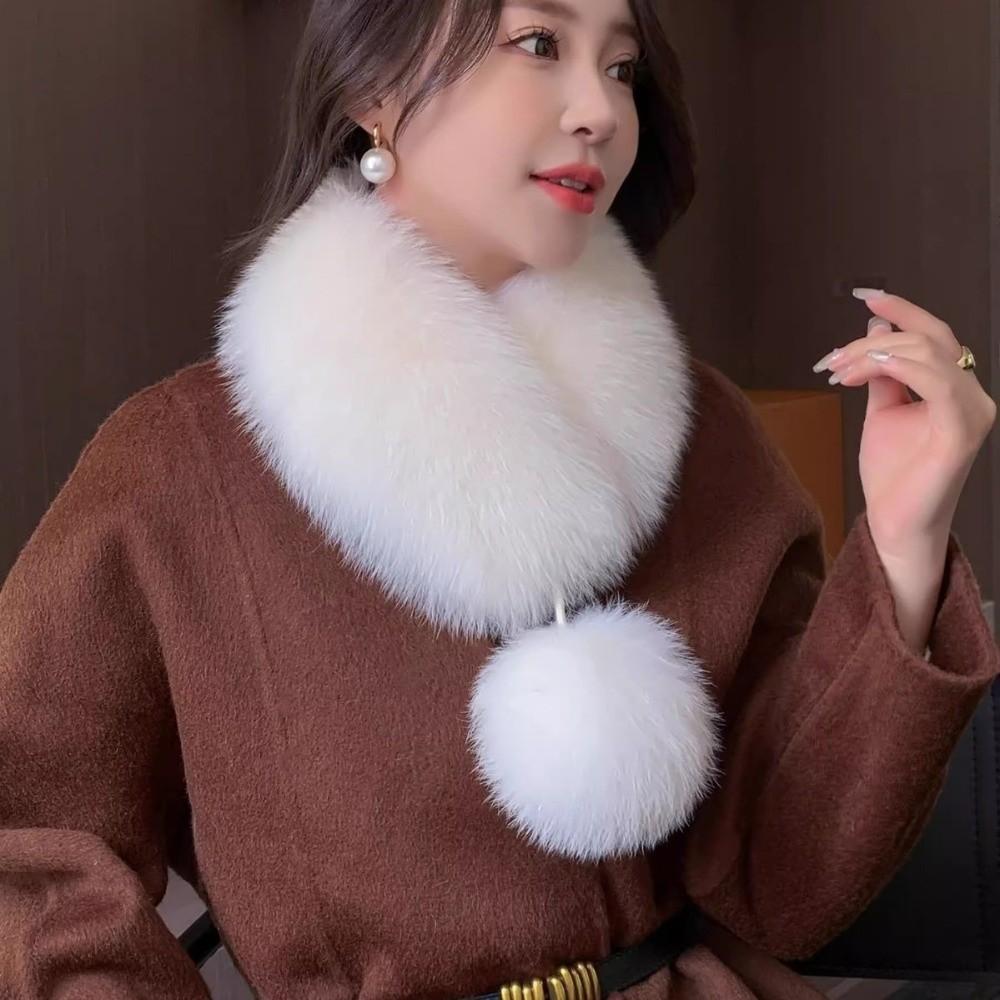 Thickened Imitation Fur Scarf Magnetic Cross Neck Warmer Gifts Plush Scarf Girl