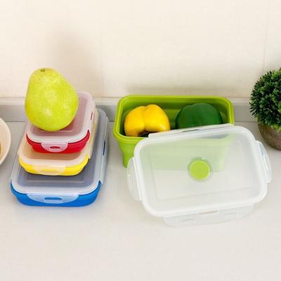 Коробка для ужина 4 комплекта складная коробка для свежих продуктов на открытом воздухе When The Box силиконовая складная коробка для ланча