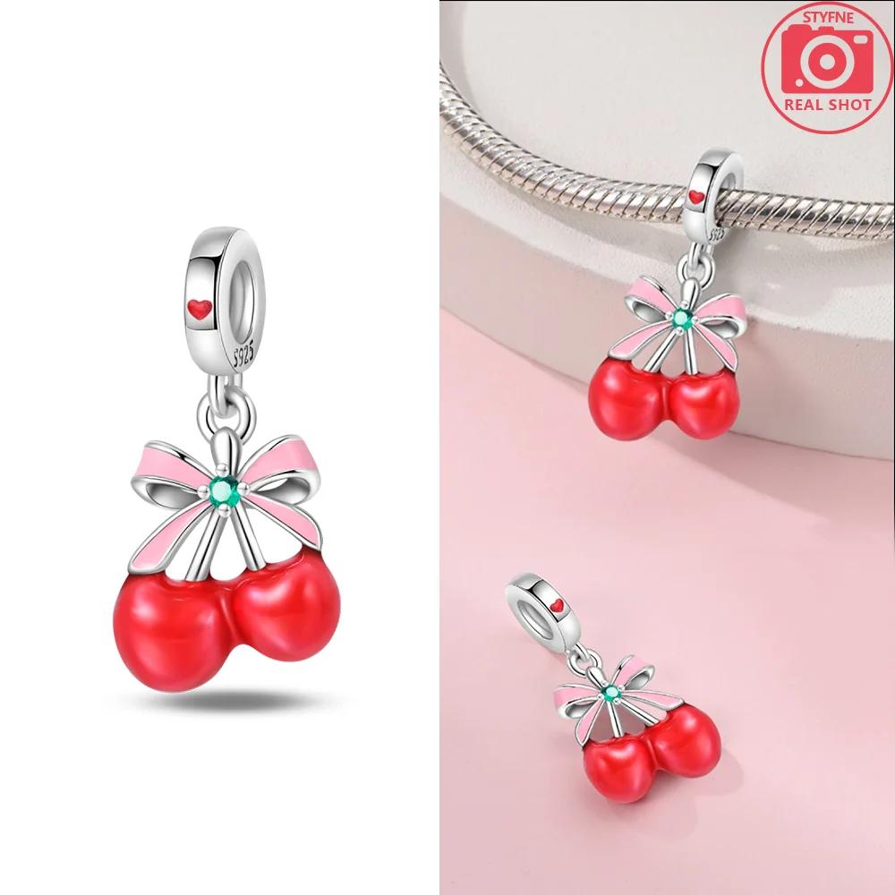 Изысканные оригинальные медные шармы-подвески в виде клубники, вишни, яблока, авокадо, фруктов, бусина, подходят для браслетов DIY, ювелирные изделия на день рождения, изысканный подарок