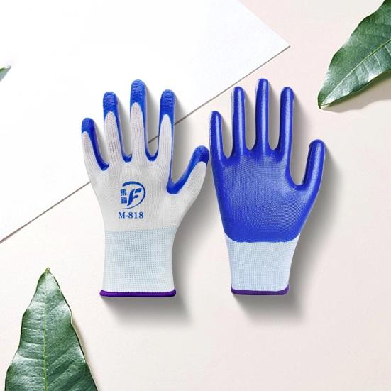 12 пар рабочих перчаток с регулируемым запястьем, пятью пальцами, противоскользящие, толстые, износостойкие, безопасная работа