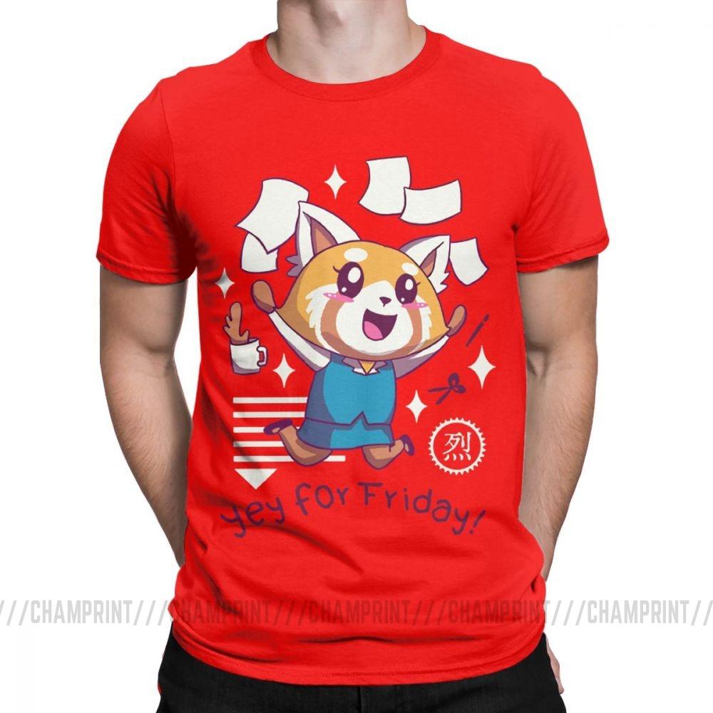 Aggretsuko Tee Shirt Aggressive Retsuko Yey For Friday Happy Weeken T Shirt For Men 100 Cotton