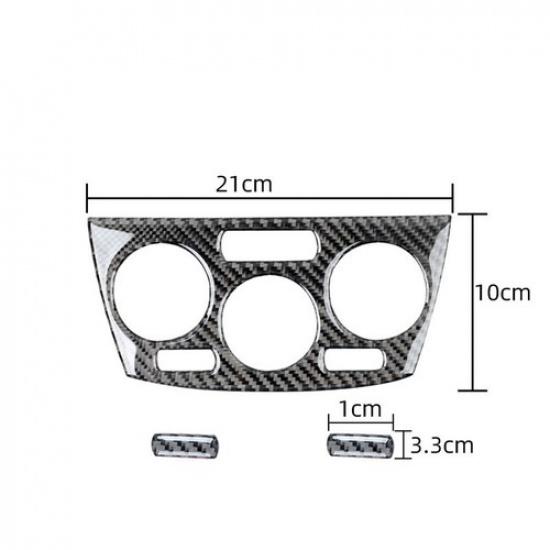 3Pcs Carbon Fiber Interior Climate Control Cover Trim For Subaru Forester