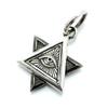 [Silver One] Bi Sterling Silver 925 Freemason Eye of Providence Pendant Necklace for Men, Hexagram Star