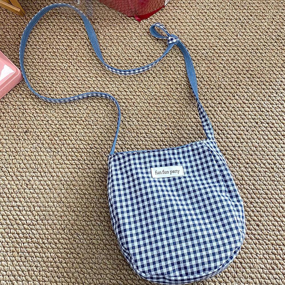 Cute Crossbody Phone Pouch Plaid Grid Shoulder Bag Casual Small Square Bag  Travel