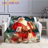 Merry Christmas Santa Claus Series Plush Flannel Blanket Bed Quilt Blanket New Years Children and Adult Bedding