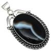 Pendant Grey Botswana Agate Gemstone Mother's Day Gift Silver Jewelry 2.25"