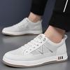 Board shoes men's 2025 new summer one-pedal lazy casual hollow men's shoes Korean version breathable thick-soled white shoes