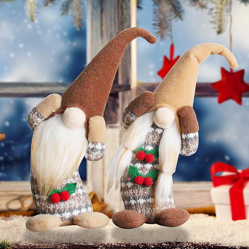 34 Styles Knitted Fabric Swedish Tomte Dwarf Rudolph Gnomes Dwarf Santa Claus Faceless Plush Doll